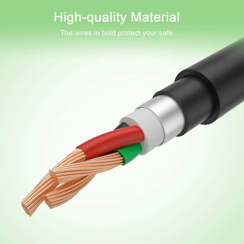 Close-up of No Fuss Dryer Plug Converter Adapter 14-30R Female To 10-30P Male with Ground Wire showing internal copper wiring