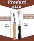 Two Size Tracing Wheel Set With Wooden Handle Stainless Steel Pounce Wheel For Sewing Patterns Rotary Perforator Size Display