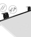 2 Pack 14 Inch Keyboard Slide Rails With Heavy Duty Ball Bearing Slides, easy installation on wood with screws, shown in black