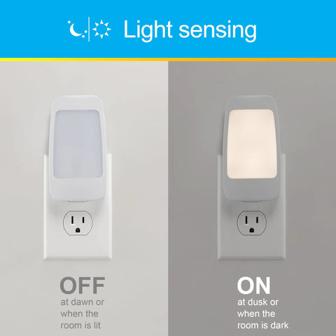 Four In One LED Power Failure Night Light With Dusk To Dawn Sensor showing light sensing mode.