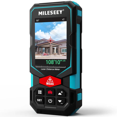 Laser Measure Tool With 165 Feet Range, Dual Bubble Levels For Leveling Accuracy, One Sixteenth Inch Precision, shown onscreen view