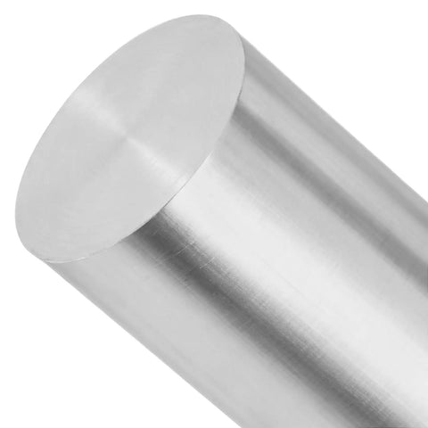 Close-up of Aluminum Round Rod 1.5 In Diameter By 15.7 In Length 6061 Aluminum Bar with smooth surface.