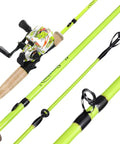 Spincast Reel And 5.9 Foot Two Piece Fishing Rod Combo With Pre Spooled Line Stainless Steel Guides Cork Handles Graphite Reel Seat
