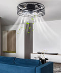 ALSKXaxna Ceiling Fan with Light 30W 3 Blades Pure Copper Motor for Bedroom in modern living room setting.