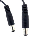 Close-up of dual connectors on the AC DC Power Supply PS 24AS 500mA For Stick Ons And Rack Mounts black power adapter.