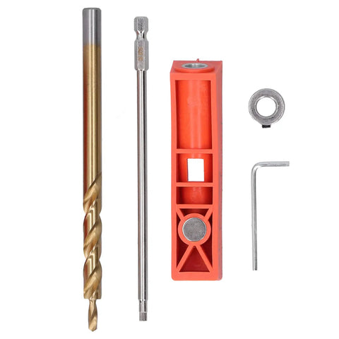 2 In 1 Pocket Hole Jig Kit For Woodworking With Spliceable Design All Metal Construction Includes drill bit, hex wrench, jig frame