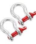 Heavy Duty Galvanized Steel Lifting Shackles Two Pack designed for truck towing and off-road recovery with quick release pin.