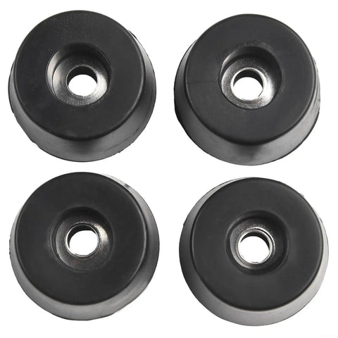 4 Pack 19mm Tall Rubber Furniture Feet With 33mm Steel Washer No Slip Foot Pads viewed from above