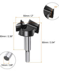 Forstner drill bit, 50mm (2"), tungsten carbide, 3-flute with 4 spurs, hex shank