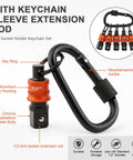 Half Inch Socket Holder Keychain 5 Pack With Heavy Duty Quick Release Clip And Locking Mechanism For Mechanics Linemen And Industrial Pros Easy One Hand Access On Belt Socket Organizer featuring key ring and mountaineering buckle.