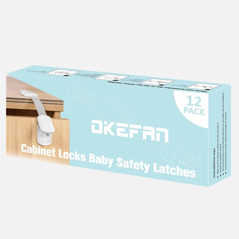 12 Pack Adhesive Baby Proof Cabinet Locks For Drawers Cabinets Dishwashers Fridges And Ovens No Drill Easy Install Kidproof Safety Straps White box
