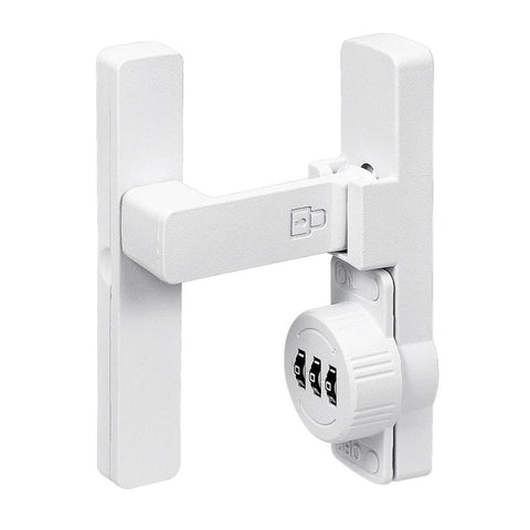 Matte White 90 Degree Mechanical Password Lock for Doors and Cabinets, 3 Digit Keyless Flip Latch With Combination
