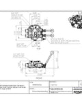 Technical drawing of Beefy Heavy Duty Hydraulic Valve For Twin Spool Systems With 25 GPM Flow, Four Way Three Position, 3000 PSI