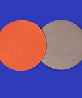 Ultimate 20 Pack Of High Grit Hook And Loop Sanding Discs For Perfect Wet Dry Blending And Finishing Jobs With Dual Side Flocking Design two round sanding discs, one orange and one gray