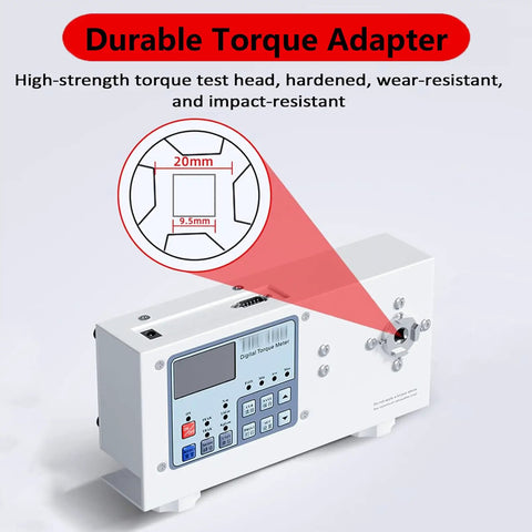 Bottle Cap Torque Tester Portable On-The-Go Digital Torsion Meter For Pro-Grade Precision Screwdriver Wrench Torque Testing With 50 Nm Max Torque 10-160 mm Clamp Dual Peak And Track Modes Three Measurement Units HP10, white metal unit