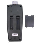 Back view of Go-To Field Ready Digital Soil Penetrometer For Quick Ground Bearing Capacity Testing with battery compartment open.