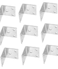 Rock Solid Stainless Steel Corner Bracket And L Bracket Shelf Support for Dope Home Upgrades, 8 pieces, shiny metal finish.