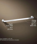 Avid 24 Inch Towel Bar Polished Chrome Bathroom Towel Holder With Slick Modern Look Durable Stainless Steel Easy Wall Mount