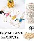 All In One Macrame Kit For Beginners With Natural Cotton Rope 3mm x 220 Yards A Complete Wall Hanging Set Including Wooden Beads