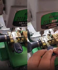 Premium Key Cutting Machine Drill Bits Cutter Set For 368A 339C Locksmith Tools High Speed Steel HSS Aluminum Vertical Key Machine Sharp End Mill 44 5 Mm Hardcore Build Top Shelf Gear That Crushes Workloads Fast For Real. key cutting machine cutting a key blank in a brass vise