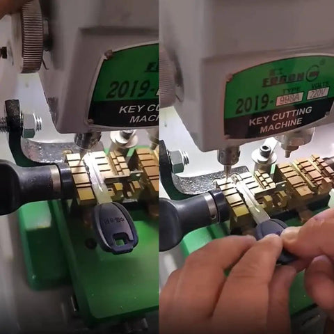 Premium Key Cutting Machine Drill Bits Cutter Set For 368A 339C Locksmith Tools High Speed Steel HSS Aluminum Vertical Key Machine Sharp End Mill 44 5 Mm Hardcore Build Top Shelf Gear That Crushes Workloads Fast For Real. key cutting machine cutting a key blank in a brass vise