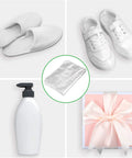Straight Fire 100 Pack Heavy Duty Heat Shrink Wrap Bags 10 X 14 Inches Crystal Clear Odorless POF Film Covers for sealing shoes and products.