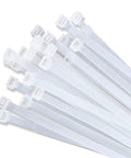 16 Inch White Nylon Cable Ties 100 Pack For Quick Cable Management Three Sixteenth Inch Wide 0.055 Inch Thick 60 Lb Tensile Strength