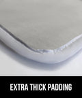 Close-up of Heavy Duty Ironing Board Pad With Silicone Coating, 400 Degree Heat Resistant Thick Padding corner detail.
