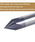 No Nonsense 5 Piece 60 Degree V Bit Bundle With A Quarter Inch Shank four fluted carbide milling cutter with titanium coating.