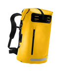 Yellow Waterproof Hiking Backpack With PVC Construction Large Capacity Daypack showing padded straps