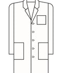 Diagram of Flattering Fit Workhorse Ultra Soft Stretch Men's 38 Inch Lab Coat With Hand Access Slits 3 Outside Pockets 65/35 Polyester Cotton