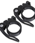 Universal 31.8mm Bike Seat Post Clamp Quick Release Aluminum, Ultra Lightweight, fits 27.2-28.6mm seat posts, black, pair