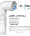 5.9 Inch Anti Clockwise Exhaust Hose For Portable AC Units, 59 Inch Extendable Vent Pipe illustration with dimensions