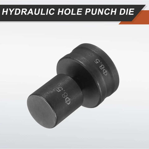 Heavy Duty Hydraulic Hole Punch Die Set 8.5mm Round Hole, 40Cr Steel Construction, for CH70 Electric Punch Machine, black metal tool