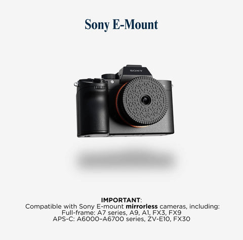Repurposed Disposable Camera Inspired Mirrorless Pancake Lens For Sony E Mount 32mm Focal Length Fixed F11 Aperture on camera body