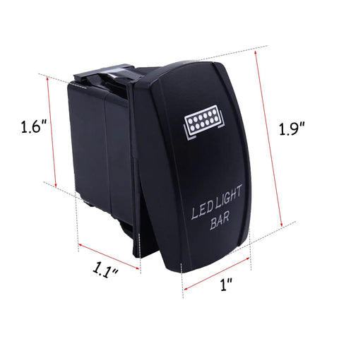 Beefy Blue Backlit 5 Pin 20A 12V Rocker Switch For LED Light Bar Off Road Lighting Universal Fitment For UTV ATV Truck And Motorcycle