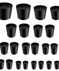 Assorted 22 Pcs Solid Rubber Lab Stopper Set with Tapered Plugs Size 000 Through Size 8 for Sealing and Containment