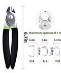 All In One 270 Piece Hog Ring Pliers Kit With Galvanized Rings In Three Eighths Inch One Half Inch And Three Quarters Inch