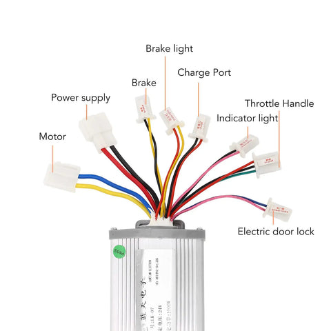 24V Electric Bike Speed Controller For 1000W Brushed Motors Aluminum Alloy Construction For Rugged Outdoor Use Ride Ready Throttle Control With Undervoltage And Overcurrent Safety Great For E Bikes And E Trikes Enthusiasts