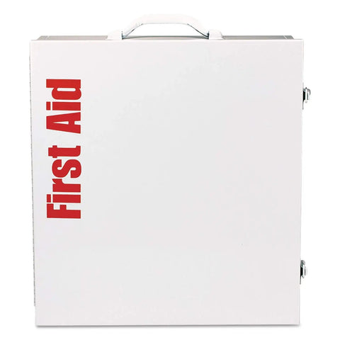 ANSI B Plus And OSHA Compliant 676 Piece First Aid Kit For 100 To 150 People Worksite Ready Wall Mount Cabinet With Emergency Medical Supplies For Businesses And Large Offices