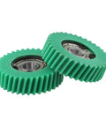 Two green Three Pack 36T Helical Planetary Gears for Electric Bike Motors, 38.5x11mm with 608 bearings.