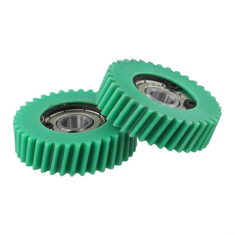 Two green Three Pack 36T Helical Planetary Gears for Electric Bike Motors, 38.5x11mm with 608 bearings.