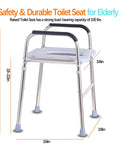 Raised Toilet Seat With Handles For Easy Lift, Standalone Toilet Safety Frame, Elevated Riser Fits Most Toilets, Supports Up To 330 Lbs, No Slip Grip