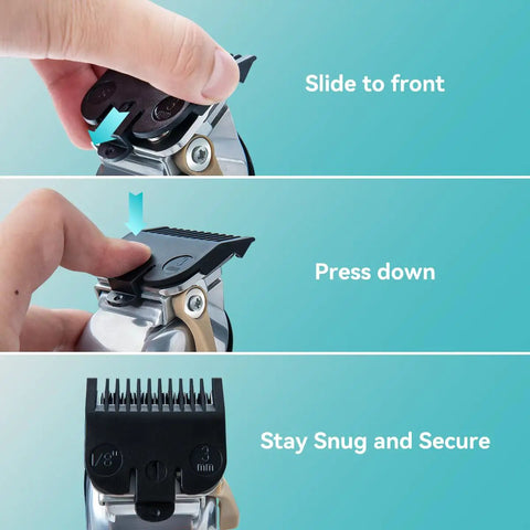 10 Piece Clipper Guard Set For Most Clippers With Holder Replacement Guides 1/16 To 1 Inch Nylon Construction Black Fits Clipper Blades