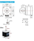 Technical diagram of Quiet Linear Actuator With NEMA 17 Stepper Motor Drive 50mm To 1000mm Stroke Push Rod For Automation Equipment.