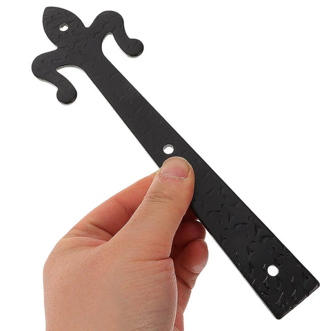 Flat Embossed Garage Door Hinge Set With Handles Decorative 4 Piece Hardware Kit 8 Inch And 10 Inch Hinges