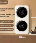 No Sweat Drying On This Dual Chamber Underwear Washer And Dryer 3.5L Self Cleaning Drum wall-mounted design with digital interface.