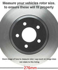 Measurement guide for Chevy Front Brake Kit With 10.87 Inch Front Rotors And Ceramic Pads For Sonic 2012 To 2017 And Cruze 2011 To 2015 2016 Cruze Limited Replacement Disc Brake Upgrade.