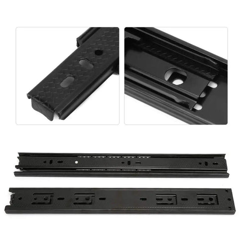 Premium Cold Rolled Steel Drawer Slides 35x45cm With Soft Close And Damping Buffer detailing structure and mounting holes