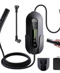 Smooth Operator Portable EV Charger Delivers No Sweat Level One And Level Two Charging For Tesla Rides With Reliable Nema 5 15 And 6 20 Plugs For Quick Home Top Offs And Dependable Trailhead Power Ups, featuring integrated TFT display.